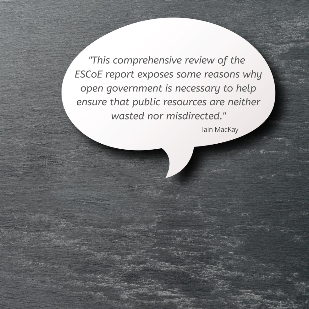 Iain MacKay comments on Tony Dent's review of the ESCoE report